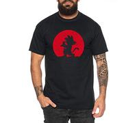 Kame Moon Manches T-Shirt pour Homme One Goku Dragon Master Son Ball Vegeta Turtle Roshi Piece Golds DB, Farbe2:Noir, Größe2:XXX-Large