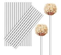 Kamehame Lot de 100 bâtons de sucettes en acrylique transparent réutilisables pour la fabrication de bonbons, desserts, décorations de cupcakes, chocolat (4 mm de diamètre, 15,2 cm)