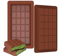 Kamehame Lot de 2 grands moules en silicone épais pour barre de chocolat profond Dubaï