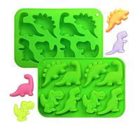 Kamehame Lot de 2 moules à chocolat en silicone en forme de dinosaure pour chocolat, cupcakes, cire, bougie, muffin, résine, décorations de gâteaux