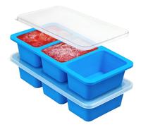 Kamehame Lot de 2 moules à soupe en silicone avec couvercles - 250 ml - Pour la congélation - Pour soupe, bouillon, sauce, beurre, préparation des repas