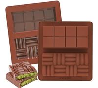 Kamehame Lot de 2 moules en silicone épais pour barre de chocolat profond, moule à bonbons à remplir