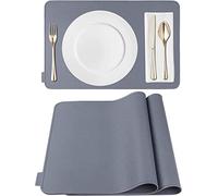 Kamehame Lot de 2 sets de table lavables en silicone - 45 x 30 cm - Antidérapants - Résistants à la chaleur - Pour cuisine, maison, restaurant, table à manger