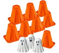 Kamehame Lot de 8 moules à glaçons d'Halloween pour glaçons, gelée, savon, chocolat, bougie, bonbons