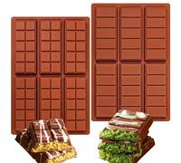 Kamehame Moules à Chocolat en Silicone 2 Pièces Moule à Tablette de Chocolat Moule Silicone Chocolat pour les Bonbons, les Chocolats, les Gelées