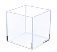 Kamehame Vase transparent de 15,2 x 15,2 x 15,2 cm pour centres de table, vase carré en acrylique pour la maison ou le mariage