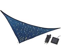KaMel GmbH Voile d'ombrage avec éclairage LED - Triangle - 3,25 x 3,25 x 3 m - 110 - Blanc chaud - Guirlande lumineuse - Protection solaire résistante aux intempéries