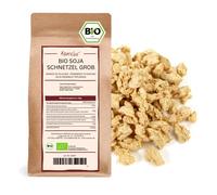 Kamelur 1kg BIO Emincé de soja gros (1 - 3cm) sans additifs - Granulés de soja BIO comme substitut végétalien de viande - Emincé de soja BIO dans un emballage biodégradable