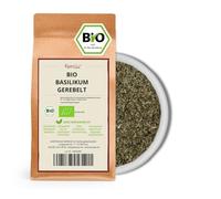 Kamelur 250g de Basilic BIO séché et râpé, sans additifs - l'épice BIO parfaite pour la cuisine italienne - dans un emballage biodégradable