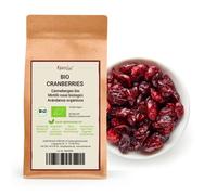 Kamelur BIO canneberge séchée, aromatiques sans sucre ajouté et non sulfurées, à la douceur naturelle du jus de pomme, issues de l'agriculture biologique certifiée 1 kg (Lot de 1)