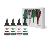 KAMENSKAYA Lot de 4 encres acryliques pour artistes - Combinaison de couleurs #14-30 ml chacune