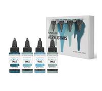 KAMENSKAYA Lot de 4 encres acryliques pour artistes - Combinaison de couleurs #15-30 ml chacune