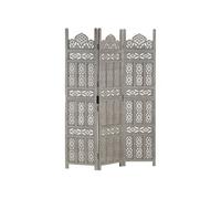 vidaXL Cloison de séparation 3 panneaux Gris 120x165 cm Bois manguier