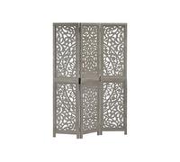 vidaXL Cloison de séparation 3 panneaux Gris 120x165 cm Bois manguier