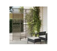 Cloison de Séparation 3 Panneaux, Séparateur de Pièce, Ecran d'Intimité, Paravent de Salon Chambre, Moderne, Gris Résine Tressée