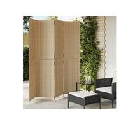 vidaXL Cloison de séparation 4 panneaux beige résine tressée Beige