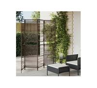 vidaXL Cloison de séparation 4 panneaux marron résine tressée Marron