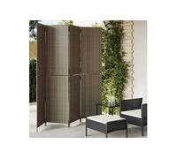 Kamerscherm 4 panelen poly rattan grijs365362