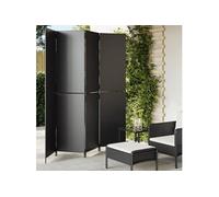 vidaXL Kamerscherm 4 panelen poly rattan zwart365360 Noir G