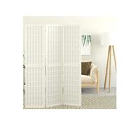 vidaXL Cloison de séparation pliable 3 panneaux 120x170 cm Blanc Blanc
