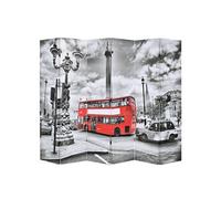 Kamerscherm inklapbaar Londen bus 228x170 cm zwart en wit245876