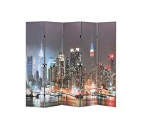 Kamerscherm inklapbaar New York bij nacht 200x170 cm245863