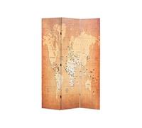 Kamerscherm inklapbaar wereldkaart 120x170 cm geel245877
