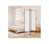 vidaXL Cloison de séparation 3 panneaux Blanc 120x200 cm Tissu Blanc
