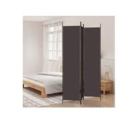 vidaXL Cloison de séparation 3 panneaux Marron 150x220 cm Tissu Marron