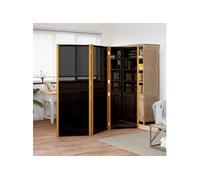 vidaXL Cloison de séparation 3 panneaux Noir 210x180 cm Noir