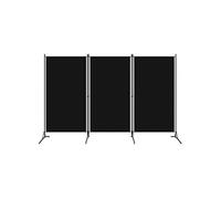 vidaXL Paravent 320734 – 3 panneaux 260x180 cm polyester et structure en fer Noir