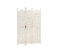 vidaXL Cloison de séparation 3 panneaux Blanc 120x165 cm Bois manguier