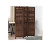 vidaXL Kamerscherm met 3 panelen massief paulowniahout donkerbruin358701 Marron G