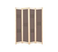 vidaXL Cloison de séparation 4 panneaux Marron 160x170x4 cm Tissu