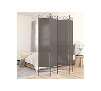 vidaXL Paravent 4 panneaux en tissu anthracite 160 x 200 cm