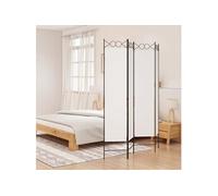 vidaXL Paravent 350150 4 panneaux 160x200 cm tissu blanc
