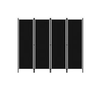 Kamerscherm met 4 panelen 200x180 cm zwart 320722