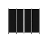 Kamerscherm met 4 panelen 200x180 cm zwart 320722