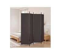 Kamerscherm met 4 panelen 200x200 cm stof bruin350183