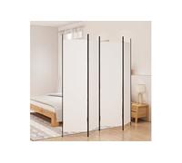 vidaXL Cloison de séparation 4 panneaux Blanc 200x200 cm Tissu Blanc