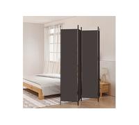 Cloison de séparation pliable à 4 panneaux en tissu marron 200 x 220 cm Marron