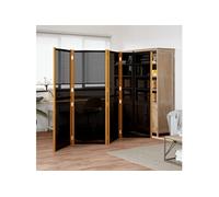vidaXL Cloison de séparation 4 panneaux 280x180 cm Noir 319180