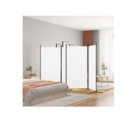 vidaXL Cloison de séparation 4 panneaux Tissu blanc 346×180 cm
