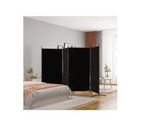 vidaXL Cloison de séparation 4 panneaux 346x180 cm – Paravent pliable en tissu noir 350265