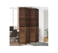 vidaXL Cloison de séparation 4 panneaux marron foncé paulownia massif Marron