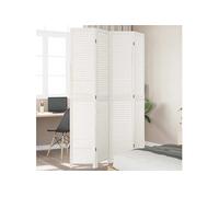 vidaXL Cloison de séparation 4 panneaux blanc bois de paulownia massif Blanc