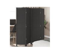 Kamerscherm met 4 panelen massief paulowniahout zwart358849