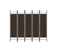 Kamerscherm met 5 panelen 200x180 cm bruin320708
