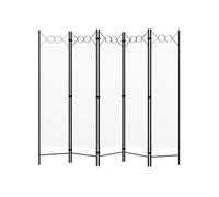 vidaXL Cloison de séparation 5 panneaux Blanc crème 200x180 cm Blanc