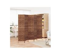 Kamerscherm met 5 panelen 205x180 cm waterhyacint bruin355198